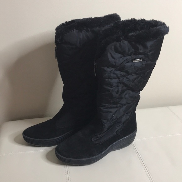 PAJAR Talia Black Boot Front Zip Faux Fur Size 39 - Picture 2 of 13